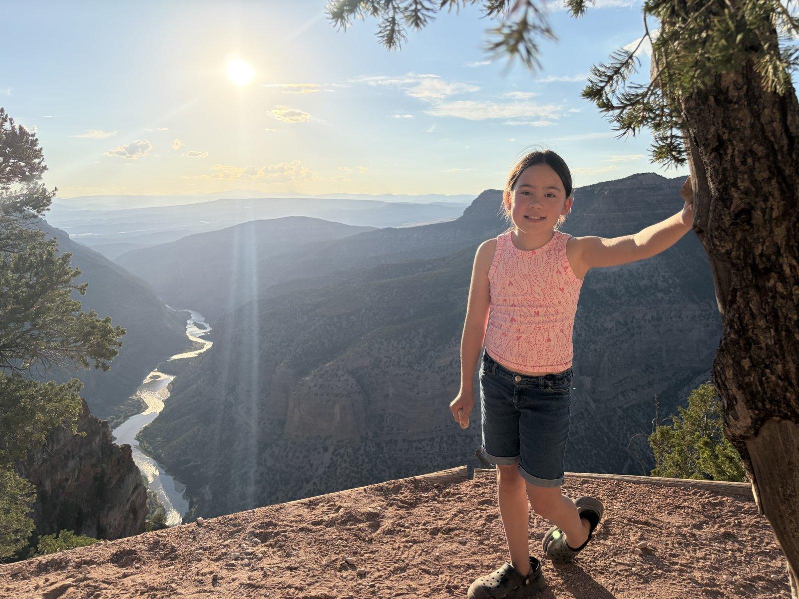 Dinosaur National Monument — the canyon and the river far below.