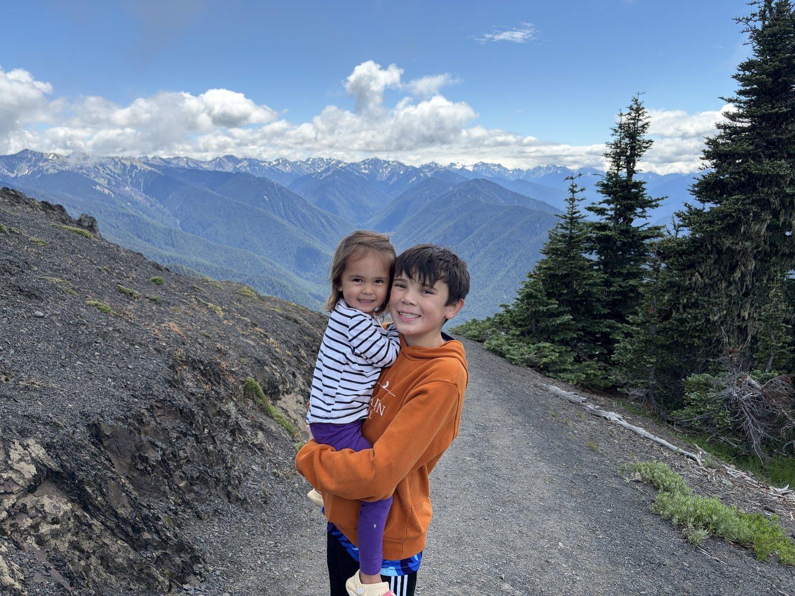 Olympic — the kids on the ridge above the snowline.