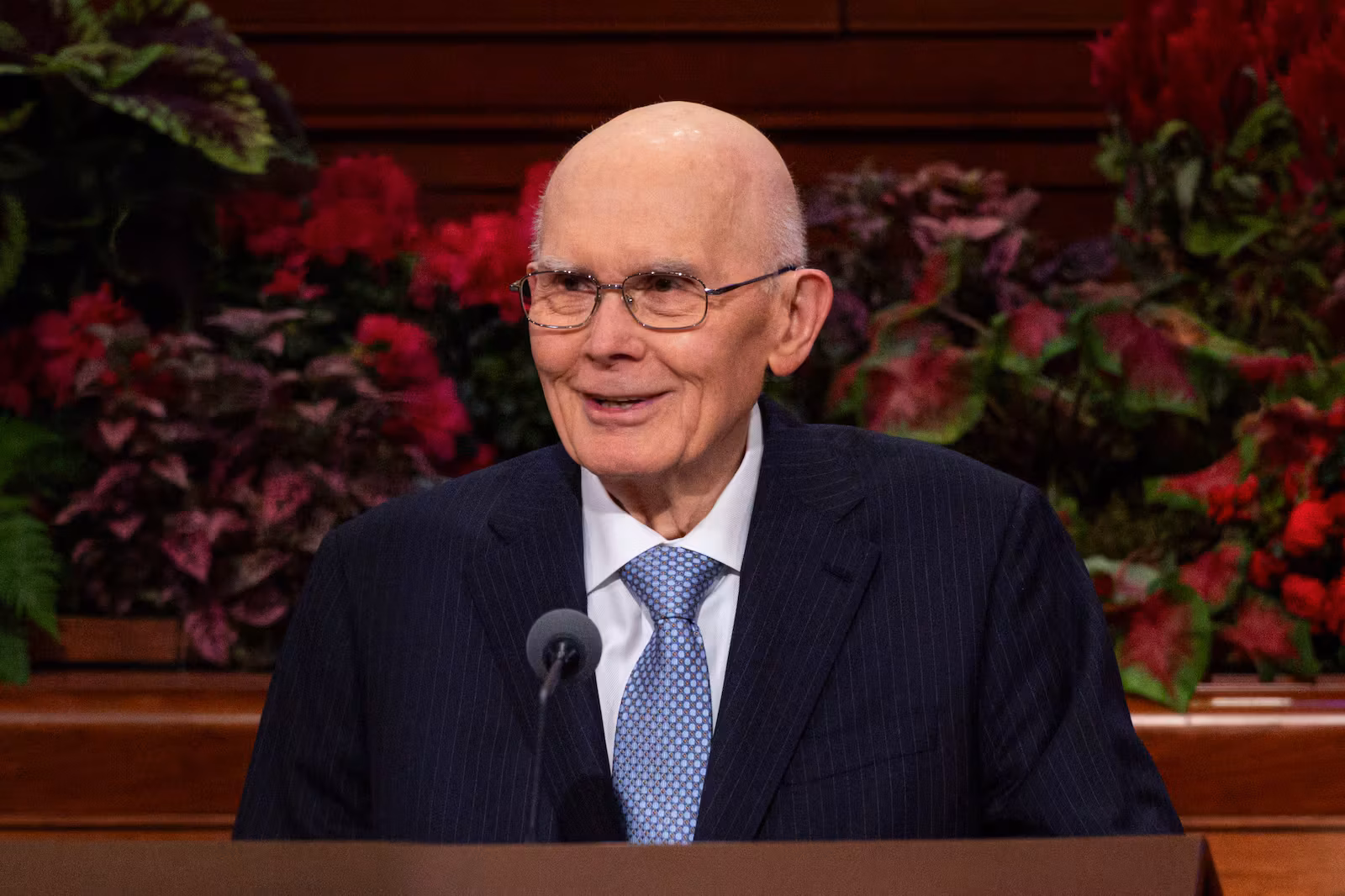 President Dallin H. Oaks speaking at the October 2025 general conference.
