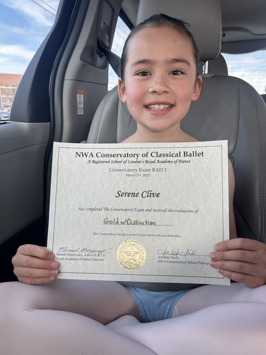 Gold with distinction for ballet.