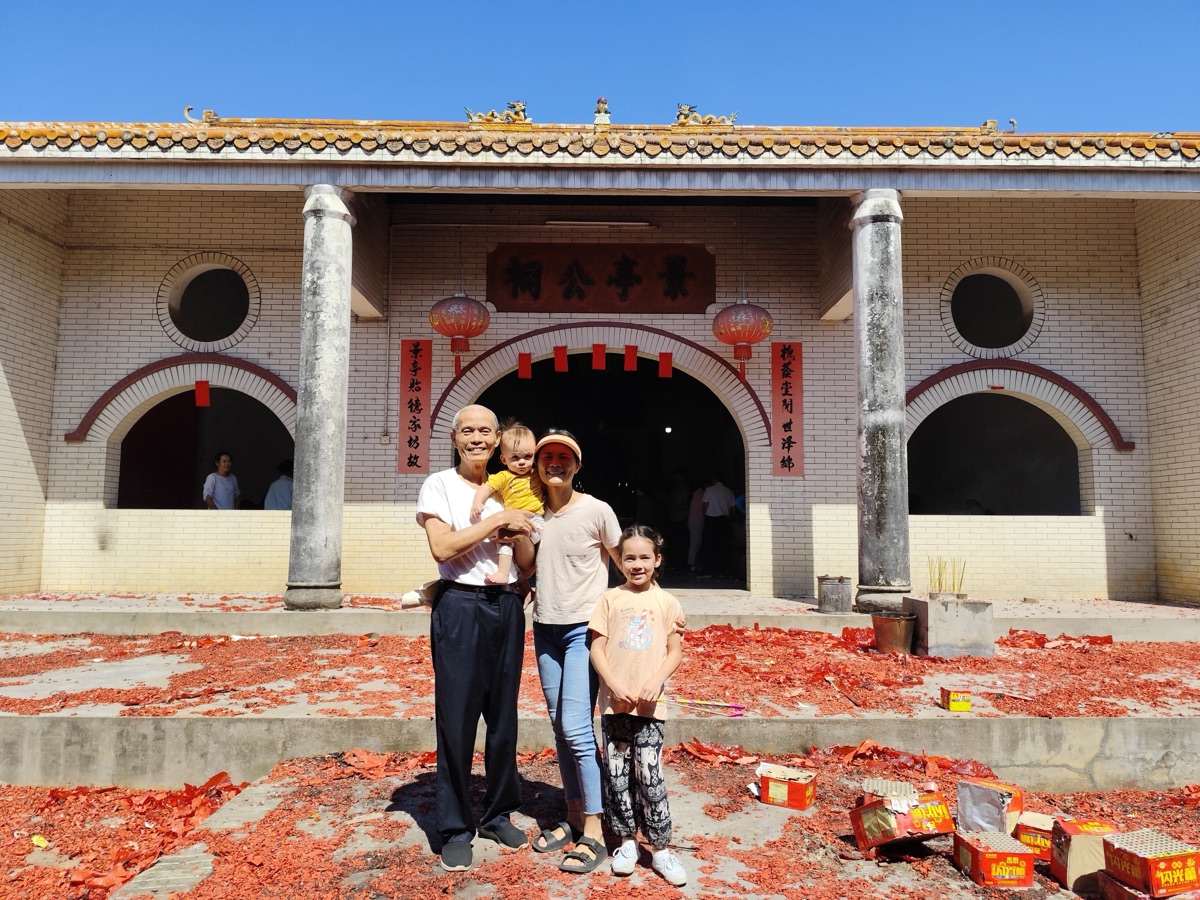 Visiting the ancestral home in rural Guangxi during a holiday focused on heritage. Photo taken after thousands of firecracker explosions.